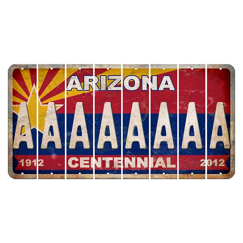 Arizona Centennial Cut License Plate Strips (Set of 8) A