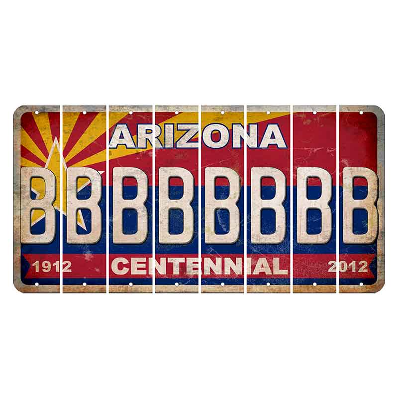 Arizona Centennial Cut License Plate Strips (Set of 8) B