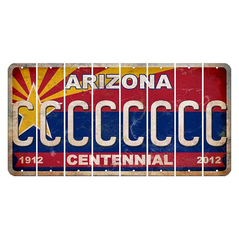 Arizona Centennial Cut License Plate Strips (Set of 8) C