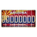 Arizona Centennial Cut License Plate Strips (Set of 8) D