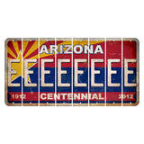 Arizona Centennial Cut License Plate Strips (Set of 8) E