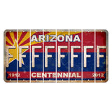 Arizona Centennial Cut License Plate Strips (Set of 8) F