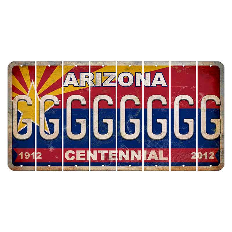 Arizona Centennial Cut License Plate Strips (Set of 8) G