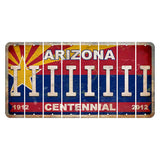Arizona Centennial Cut License Plate Strips (Set of 8) I
