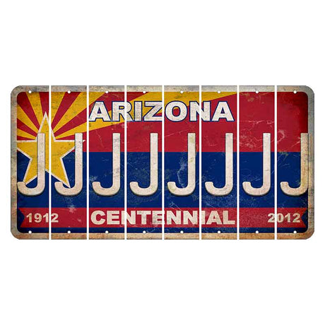 Arizona Centennial Cut License Plate Strips (Set of 8) J