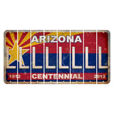 Arizona Centennial Cut License Plate Strips (Set of 8) L