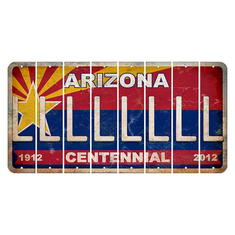 Arizona Centennial Cut License Plate Strips (Set of 8) L