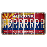 Arizona Centennial Cut License Plate Strips (Set of 8) R