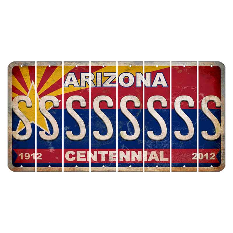 Arizona Centennial Cut License Plate Strips (Set of 8) S