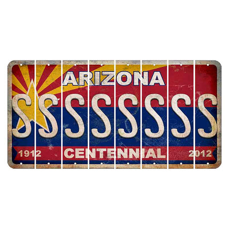 Arizona Centennial Cut License Plate Strips (Set of 8) S
