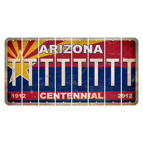 Arizona Centennial Cut License Plate Strips (Set of 8) T