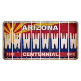 Arizona Centennial Cut License Plate Strips (Set of 8) W