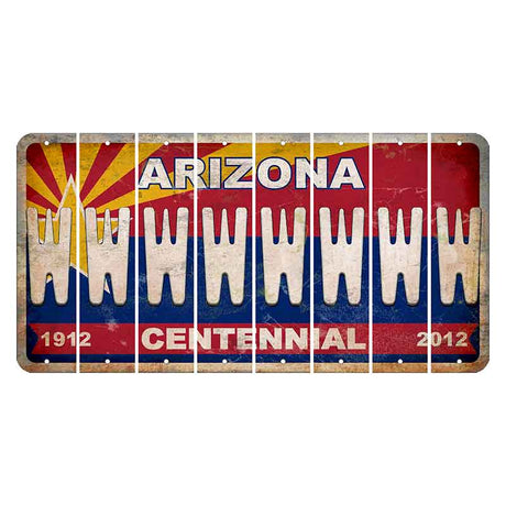 Arizona Centennial Cut License Plate Strips (Set of 8) W