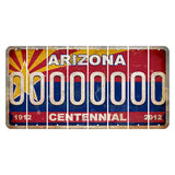 Arizona Centennial Cut License Plate Strips (Set of 8) 0