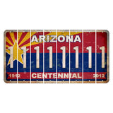 Arizona Centennial Cut License Plate Strips (Set of 8) 1