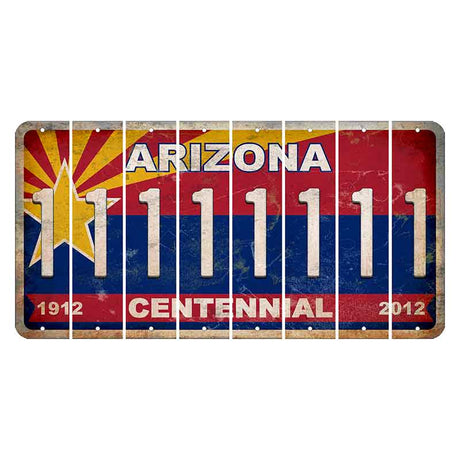 Arizona Centennial Cut License Plate Strips (Set of 8) 1