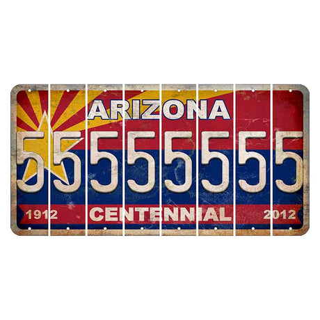 Arizona Centennial Cut License Plate Strips (Set of 8) 5