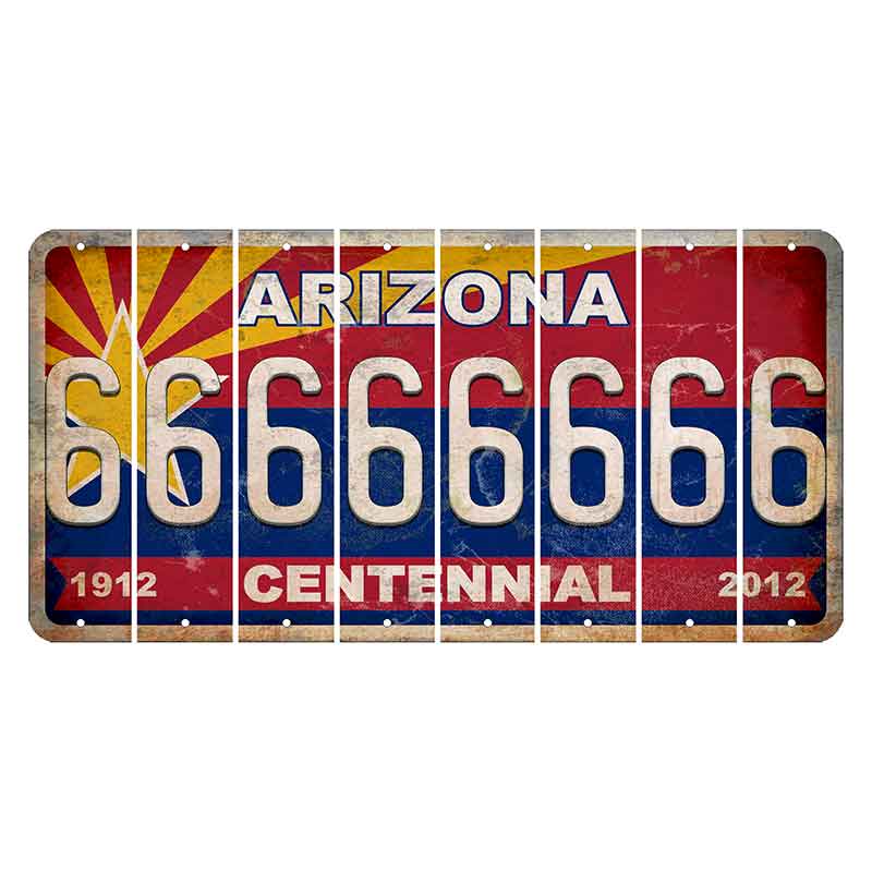 Arizona Centennial Cut License Plate Strips (Set of 8) 6