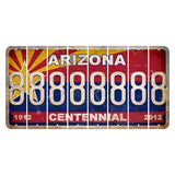 Arizona Centennial Cut License Plate Strips (Set of 8) 8
