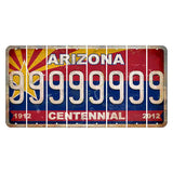 Arizona Centennial Cut License Plate Strips (Set of 8) 9
