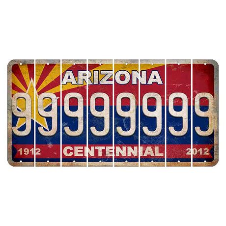 Arizona Centennial Cut License Plate Strips (Set of 8) 9