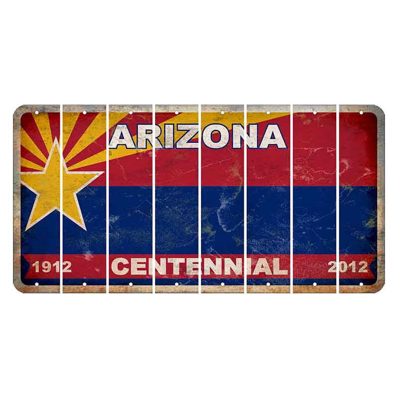 Arizona Centennial Cut License Plate Strips (Set of 8) Blank