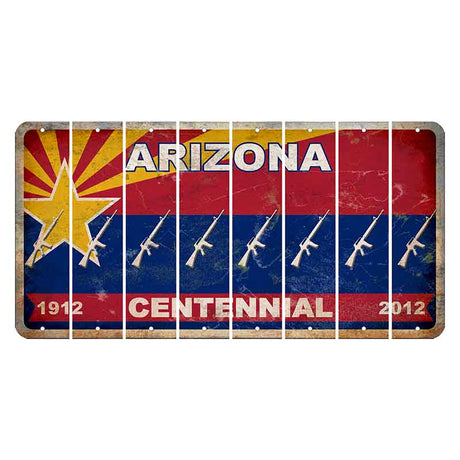 Arizona Centennial Cut License Plate Strips (Set of 8) Rifle
