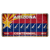 Arizona Centennial Cut License Plate Strips (Set of 8) Submachine Gun