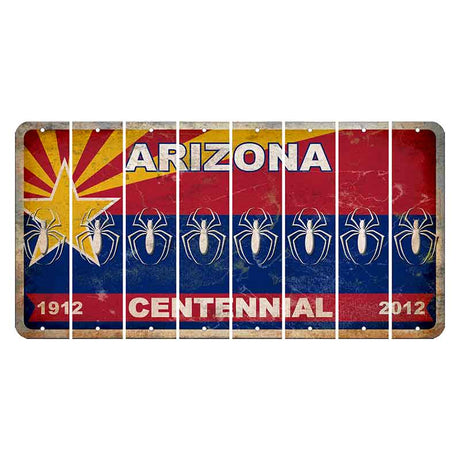 Arizona Centennial Cut License Plate Strips (Set of 8) Spider