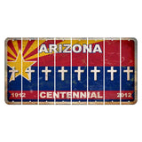 Arizona Centennial Cut License Plate Strips (Set of 8) Cross