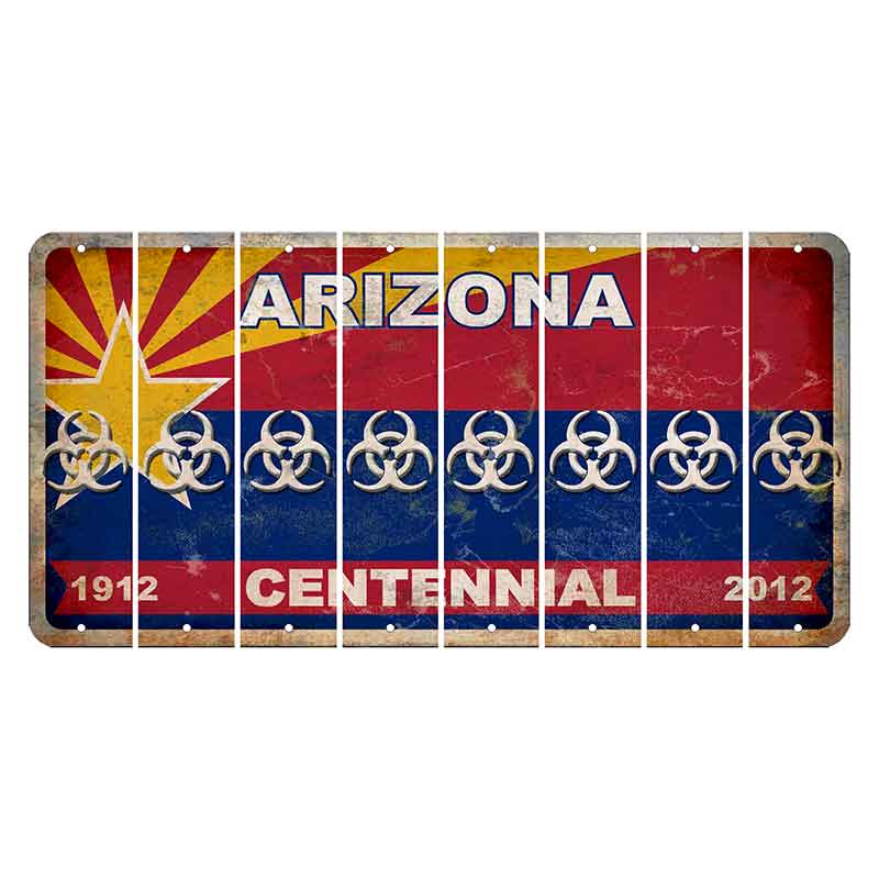 Arizona Centennial Cut License Plate Strips (Set of 8) Radioactive