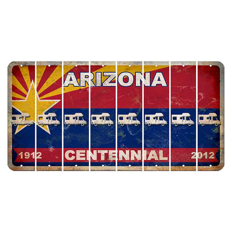 Arizona Centennial Cut License Plate Strips (Set of 8) Camper