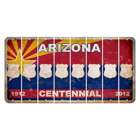 Arizona Centennial Cut License Plate Strips (Set of 8) Police Badge