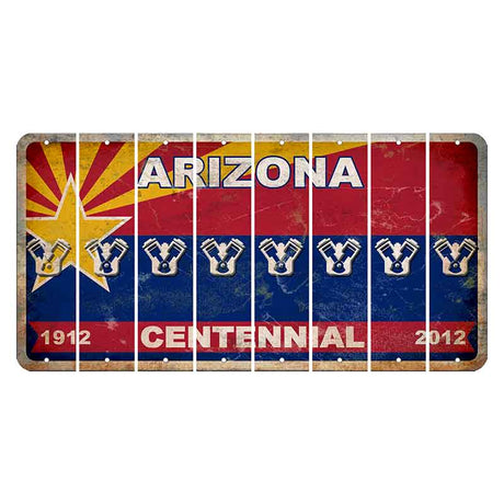 Arizona Centennial Cut License Plate Strips (Set of 8) Engine
