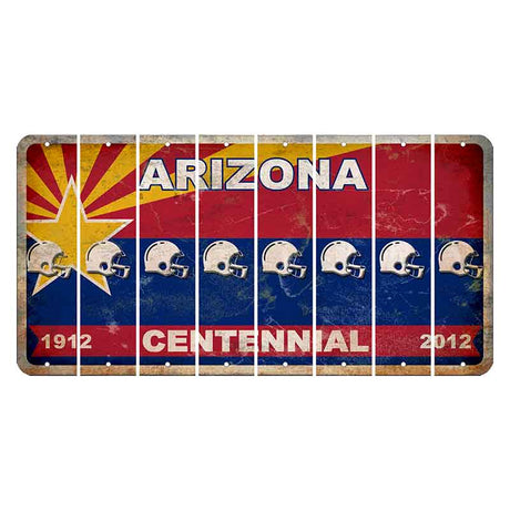Arizona Centennial Cut License Plate Strips (Set of 8) Football Helmet