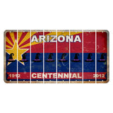 Arizona Centennial Cut License Plate Strips (Set of 8) Witches Hat