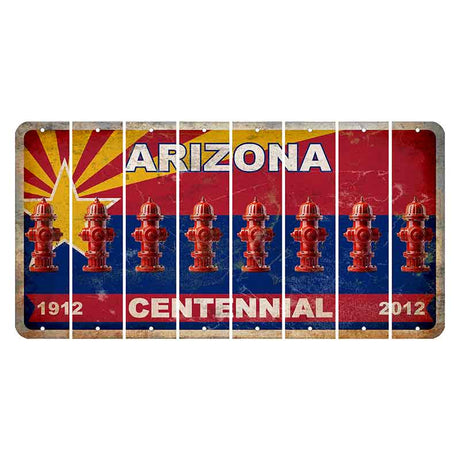 Arizona Centennial Cut License Plate Strips (Set of 8) Fire Hydrant