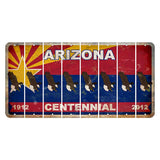 Arizona Centennial Cut License Plate Strips (Set of 8) Bald Eagle