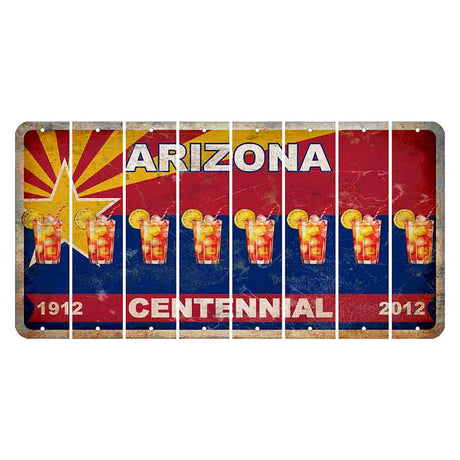 Arizona Centennial Cut License Plate Strips (Set of 8) Cocktail