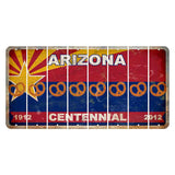 Arizona Centennial Cut License Plate Strips (Set of 8) Pretzel