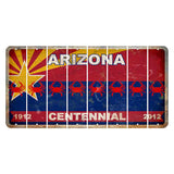 Arizona Centennial Cut License Plate Strips (Set of 8) Crab