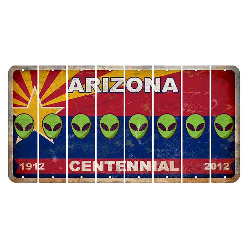 Arizona Centennial Cut License Plate Strips (Set of 8) Alien