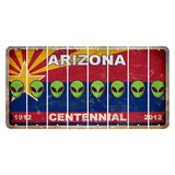 Arizona Centennial Cut License Plate Strips (Set of 8) Alien