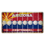 Arizona Centennial Cut License Plate Strips (Set of 8) Golfball