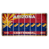 Arizona Centennial Cut License Plate Strips (Set of 8) Hotdog