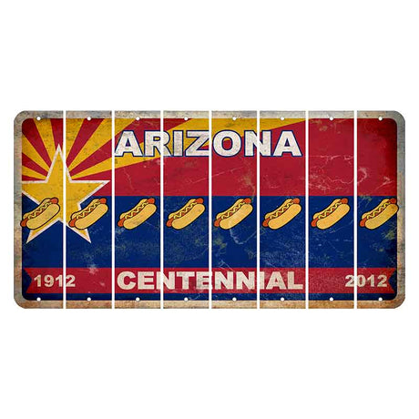 Arizona Centennial Cut License Plate Strips (Set of 8) Hotdog