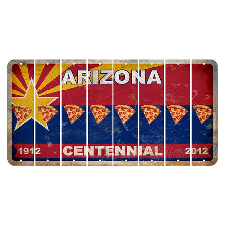 Arizona Centennial Cut License Plate Strips (Set of 8) Pizza