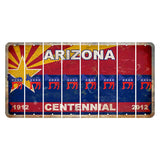 Arizona Centennial Cut License Plate Strips (Set of 8) Democrat