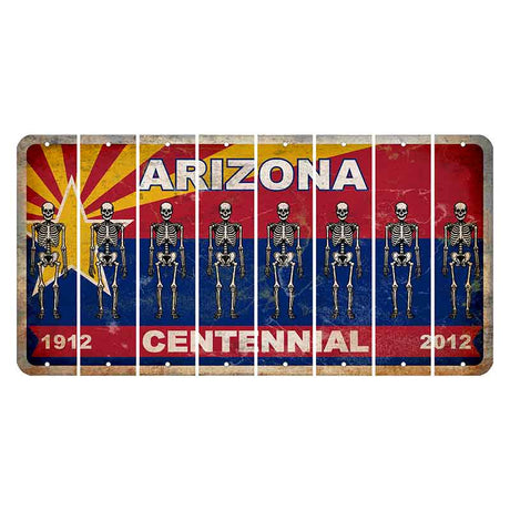Arizona Centennial Cut License Plate Strips (Set of 8) Skeleton