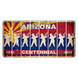 Arizona Centennial Cut License Plate Strips (Set of 8) Fireman with Axe